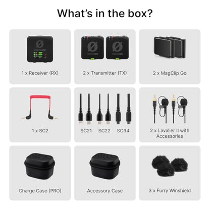 RØDE Wireless PRO Compact Wireless Microphone System with Timecode, 32-bit Float On-board Recording, 2 Lavalier Microphones and Smart Charge Case for Filmmaking and Content Creation | 32-Bit Float Onboard Recording, Timecode, Series Iv 2.4ghz, 32GB Tx Mem