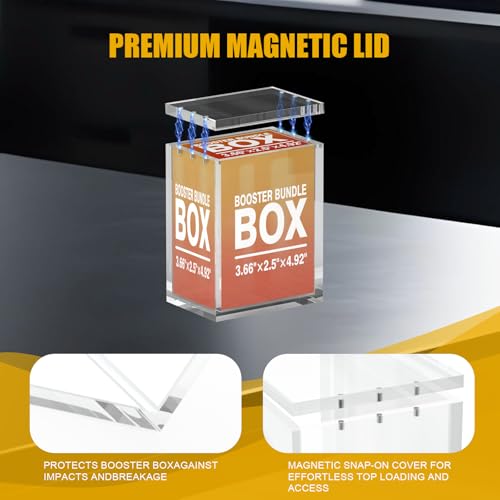 Booster Bundle Acrylic Magnetic Case for TCG Boxes, 5mm Thick Stackable Protector with Magnetic Closure, Display Storage for Card Game Packs (Note: Excludes Ascended Heroes & Perfect Order) 3 Pack - size: Standard: Scarlet & Violet Era