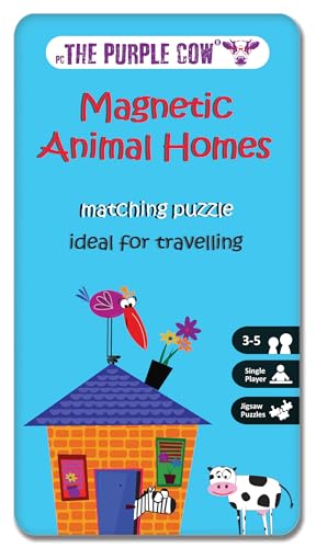 The Purple Cow - Magnetic Travel to Go Animal Homes - Matching Game, Multicolor - color: Animal Homes