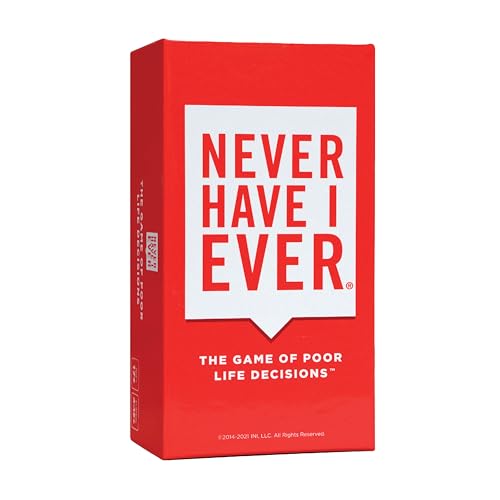 Never Have I Ever Card Game - Party Game of Poor Life Decisions - Ages 17 and Up – The Classic Viral Hilarious and Funny Icebreaker for Adults - 4-12 Players | Viral, Conversation Starter Cards; Adults ONLY; Uncover Secrets; Share Stories; Funny Icebreake