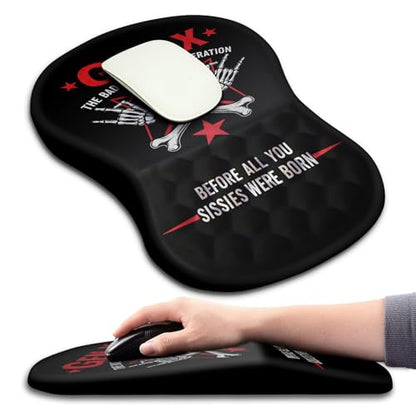 Hokafenle Ergonomic Mouse Pad Wrist Support with Massage Design, Wrist Rest Pain Relief Mousepad with Memory Foam&Non-Slip PU Base, Mouse Pads for Wireless Mouse & Desk (12x8 inch,Gen X) - color: HK031-Gen X
