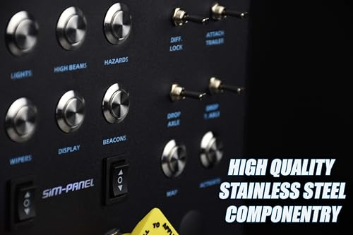 SIM-PANEL Classic 2 Button Box for ATS/ETS2 (American Truck Simulator/Euro Truck Simulator) (Classic Finish (Matte Black)) - style: Classic Finish (Matte Black)