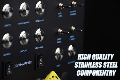 SIM-PANEL Classic 2 Button Box for ATS/ETS2 (American Truck Simulator/Euro Truck Simulator) (Classic Finish (Matte Black)) - style: Classic Finish (Matte Black)