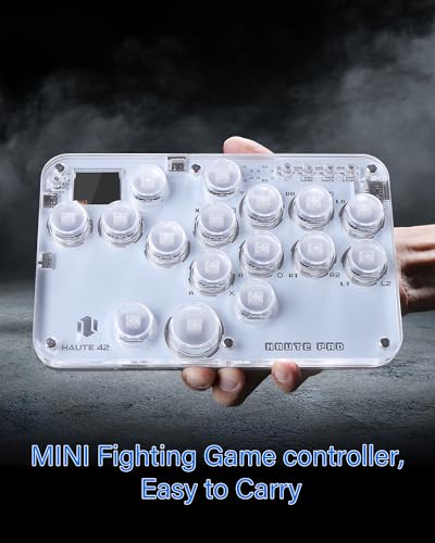 JZW-Shop Haute42 Leverless Arcade Stick G16, All-Button Arcade Controller Compatible with Switch/PC/PS3 /Steam Deck, Arcade Fight Stick Game Keyboard with DIY RGB, Supports Hot-Swap & SOCD