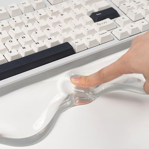 Ergonomic Gel Wrist Rest for Keyboard and Mouse, Cute Silicone Wrist Rest for Computer Keyboard 60%/68%/75% (White) - color: White
