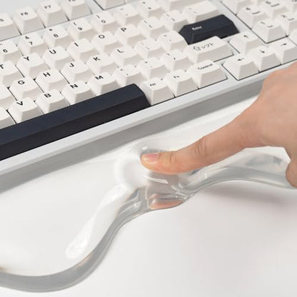 Ergonomic Gel Wrist Rest for Keyboard and Mouse, Cute Silicone Wrist Rest for Computer Keyboard 60%/68%/75% (White) - color: White