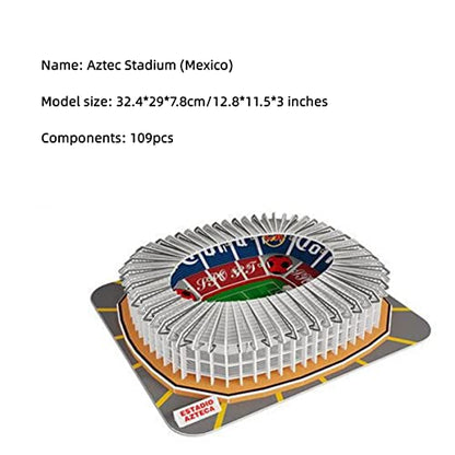 Classic Football Stadium Puzzle,3D Puzzle Soccer Club Venues,3D Paper Model Building Puzzle Kit, Soccer Stadium Souvenir Gift,Handmade Puzzle Ornaments，Cardboard Model (Aztec Stadium) - color: Aztec Stadium