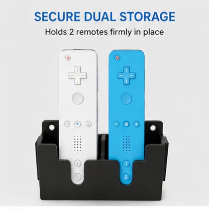 Wall Mount Compatible with Nintendo Wii Remote, Space-Saving Wall Organizer | Controller Holder Storage Stand, Space-Saving Wall Organizer for Gaming Room, Sleek Mountable Display Dock
