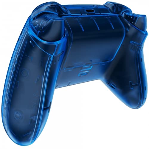 MODDEDZONE Custom Wireless UNMODDED Controller for Xbox One S/X and PC with Exclusive and Unique Designs - The Perfect Gaming Gift for Enthusiasts, Expertly Crafted in the USA - Clear Blue Full - color: Clear Blue Full