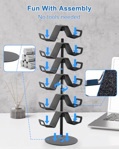 Gamer Gift,6-Tier Controller Headphone Stand Desktop,Ideal Gift for Game Lover - Universal Organizer for Controllers and Gaming Headsets,Unique Present