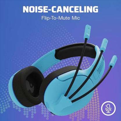 PDP AIRLITE Pro Wireless Stereo Gaming Headset, Officially Licensed by Sony PlayStation 5, PS5/PS4/PS3/PC, Lightweight Durable 40 Foot Connection, Noise-canceling Flip-to-Mute Mic, Neptune Blue - color: Blue, style: Wireless