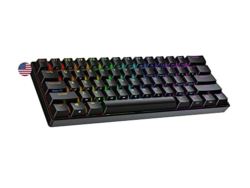 Ranked S60 Supernova 60% Form Factor | Hot Swappable Mechanical Gaming Keyboard | 61 Keys Multi Color RGB LED Backlit for PC/Mac Gamer (Black, Gateron Optical Speed Yellow) - color: Black, size: Gateron Optical Speed Yellow