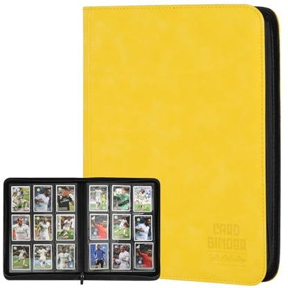 Trading Card Binder, Premium 9 Pocket Double Sided 540 Pocket PU Card Collection Binder, Collectible Trading Card Albums for MTG, TCG, Sport Card, Game Cards (Yellow) - color: Yellow