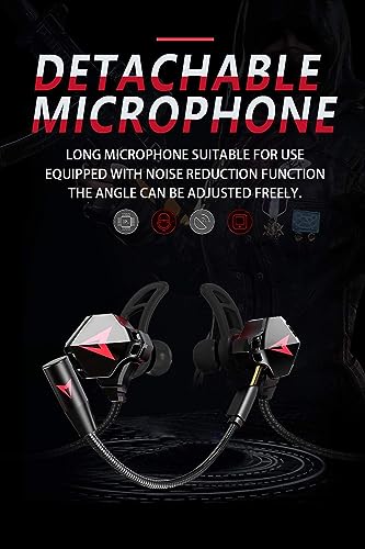 KASOTT Battle Buds Pro in-Ear Gaming Headset with Dual Microphone, Mute and Volume Control, Wired Earphones for Mobile Gaming, Nintendo Switch, Xbox One, PS, PC (Red) - color: NEW-RED