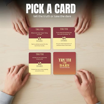 Superious Truth or Dare Challenge Card Family Game – Super Fun Party Card Games for Party Night, Travel Games, Playing Cards for Kids Games - Trivia Games for Kids and Adults - 50 Card