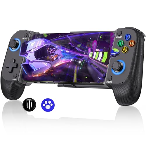 NinjaPlusOX Phone Controller for iPhone/Android with Hall Joystick, Wireless Controller for iPhone Support Xbox Game Pass, PlayStation, Steam Link, Call of Duty, Cloud Android iOS Controller - color: Light Black