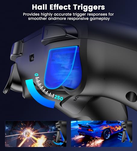 AIfasterfly PC Controller with Holder, Wireless Bluetooth Controller, 1000mAh Battery, with Hall Effect Joysticks & Triggers, No Dead Zone, No Stick Drift, Controller for PC, Switch, iOS and Android