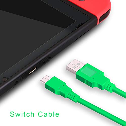 ECHZOVE Charger Compatible with Nintendo Switch, Charging Cable Compatible with Nintendo Switch, Charger Cable Compatible with Nintendo Switch Pro Controllers - Green (4.92ft) - color: Green