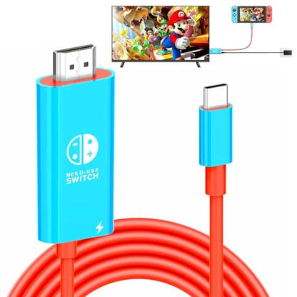 Portable Switch Dock 4K TV Adapter for Nintendo Switch/OLED, 2 in 1 USB C to HDMI Cable with PD 100W Charging Port - style: Cable