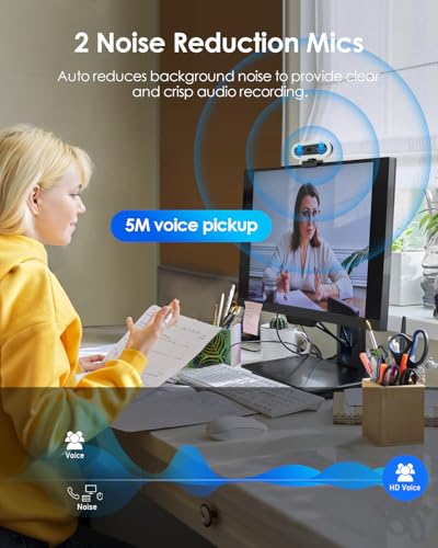2K/60Fps Webcam, Streaming Camera with Fill RGB Lights, 1080P/60FPS Webcam, Autofocus, Dual Noise-Cancelling Microphones, Privacy Cover and Tripod for Computer, PC, Zoom - color: 2K/65°FOV