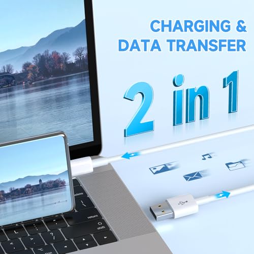 16.4ft/5M Long USB C Cable, Charging and Data Transfer, Durable USB A to USB C Power Charging Replacement Cord for Home Security Cameras, Phones, Switch Pro Controllers and More USB-C Devices-White - size: 16.4ft