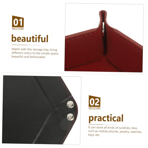 Kisangel Folding Pu Dice Storage Case Elegant Dice Tray for Tabletop Games Jewelry Sundries Organizer Chic Design for Living Room Bedroom Game Room Decor