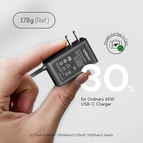 GaN PD 65W USB C Charger for Turtlebox Ranger Outdoor Portable Bluetooth Speaker, SmallRig V Mount Battery, UGREEN Valve Steam Deck, ROG Ally, Nintendo Switch 2, T-Mobile Arcadyan KVD21 Power Adapter
