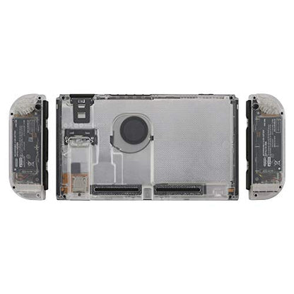 eXtremeRate DIY Replacement Shell Buttons for Nintendo Switch, Back Plate for Switch Console, Housing with Full Set Buttons for Joycon Handheld Controller - Transparent Clear [No Electronics Parts] - color: Clear