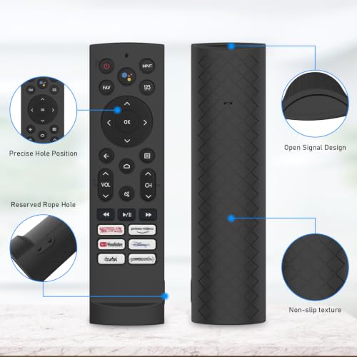Silicone Case Cover for Voice Remote ERF3A90 for U7G U8 U9G Series 4K ULED, Black Sleeve - color: Black