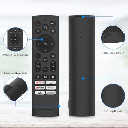 Silicone Case Cover for Voice Remote ERF3A90 for U7G U8 U9G Series 4K ULED, Black Sleeve - color: Black