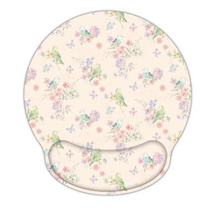 Ergonomic Mouse Pad with Wrist Support,Non-Slip Rubber Base for Computer Laptop & Mac,Lightweight Rest for Home,Office & Travel (Pink Flowers Birds) - color: Pink Flowers Birds