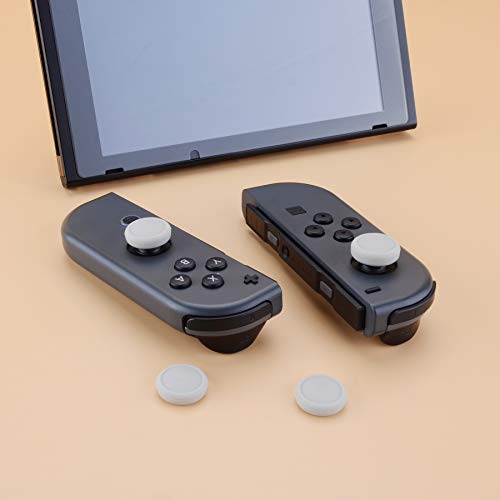 eXtremeRate PlayVital Switch Joystick Caps, Switch Lite Thumbstick Caps, Silicone Analog Cover for OLED Joycon Thumb Grips - Light Gray - color: Light Gray