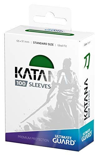 Ultimate Guard Katana Card Sleeves: 100 Standard Size TCG Sleeves, 66 x 91mm, Green Back, Tournament Quality, No PVC & Acid-Free, High Clarity - color: Green, size: Standard Size (66 x 91mm)
