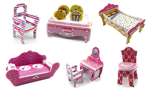 Rooftop Romance 3D Puzzle Dollhouse for Girls - Easy to Assemble 3-D Miniature Doll House Building Kit with LED Light for Kids - Educational Paper Jigsaw Puzzles - Perfect Craft Toys Gift - 101 Pcs - style: Daily