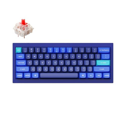Keychron Q4 Wired Custom Mechanical Keyboard, QMK/VIA Programmable Macro, Full Aluminum, Hot-Swappable Gateron G Pro Red Switch, 60% Layout Double Gasket Compatible with Mac and Windows - Blue - color: Blue (Gateron G Pro Red Switch)