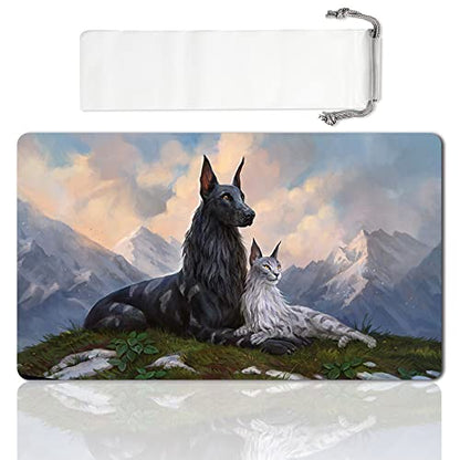 Board Game MTG Playmat Games Size 60X35 cm CCG Compatible for MTG CCG RPG Trading Card Game (MTG1-RIN and SERI, INSEPARABLE) - color: Mtg1-rin and Seri, Inseparable