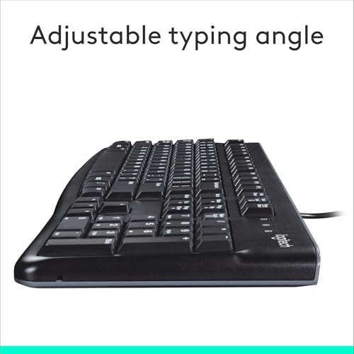 Logitech K120 Full Size Wired Keyboard USB Plug-and-Play Windows - Black