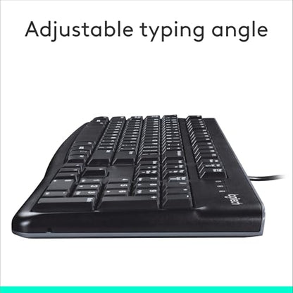Logitech K120 Full Size Wired Keyboard USB Plug-and-Play Windows - Black