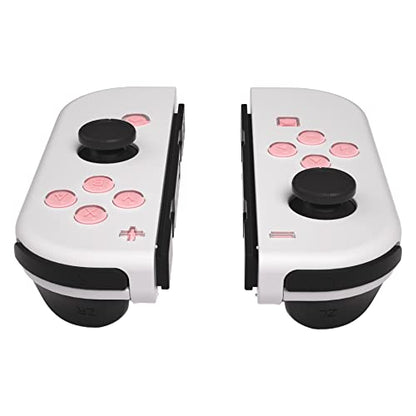 eXtremeRate Replacement Two-Tone Jelly Buttons for JoyCon, Pale Red & Clear w/Symbols Custom Controller ABXY Direction Home Capture + - Keys, DIY Action Face Buttons for Nintendo Switch & Switch OLED - color: Pale Red & Clear