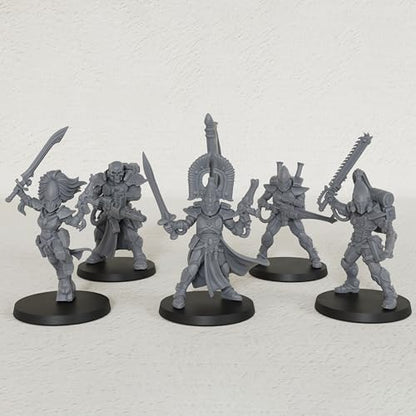 28mm Tabletop Unpainted Miniatures and Sci-Fi Minis Figure Set AS1009 | 1:56 Miniature Game Role Playing RPG Accessory Pack - Space Assault Squad