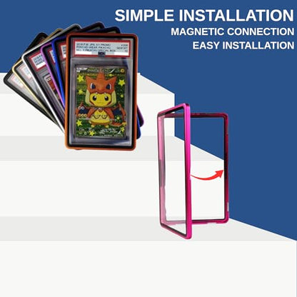 RedCap Magnetic Aluminum PSA Graded Card Holder 35PT Premium PSA Slab Protector Display Case with UV Resistant Glass Fits Standard PSA Graded Sports Trading Cards - Pink Mirage - color: Pink Mirage