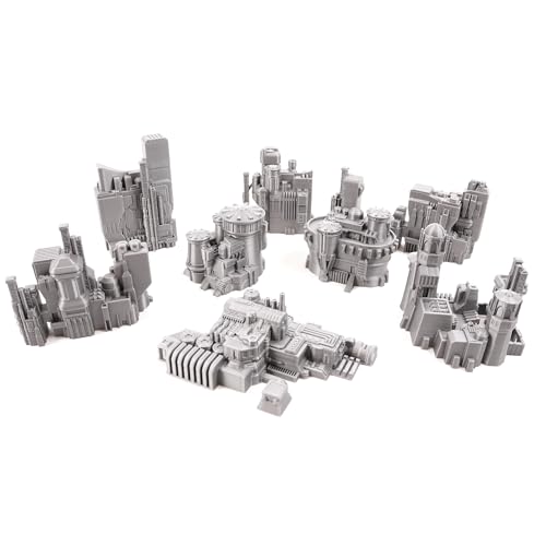 6mm Sci-Fi Cityscape Bundle 2 - Tabletop Terrain for Miniatures Games Such as Epic Battletech Adeptus Titanicus (Bundle 2) - size: Bundle 2 without Hexes