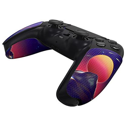 eXtremeRate PlayVital Anti-Skid Sweat-Absorbent Controller Grip for PS5, Professional Textured Soft Rubber Pads Handle Grips - The Cyber Moon - color: The Cyber Moon
