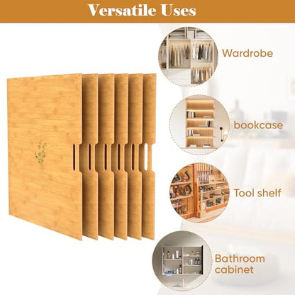6 Pcs Wood Tray Dividers for Cabinet, Cuttable Insert Organizer | Plug-in Cookie Sheet Organizer, Multi-Layer Embedded Storage,Kitchen Cabinet Organization,Space-Saving Organizer for Kitchen