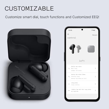 CMF Buds Pro 2 Wireless Earbuds with Smart Dial, 50dB Hybrid Noise Cancelling Earbuds Wireless Bluetooth 5.3, 11mm Bass with LDAC, 6 Hi-Res Audio Mics, 43H Playtime, Fast Charging Case, Dark Grey - color: Dark Grey