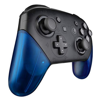 eXtremeRate Transparent Blue Replacement Handle Grips for Nintendo Switch Pro Controller, DIY Hand Grip Shell for Nintendo Switch Pro - Controller NOT Included - color: Clear Blue