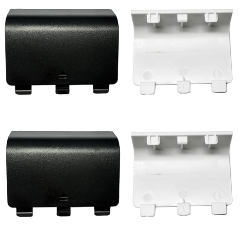 4 Pack Battery Back Cover for Xbox Series X/S Controller [NOT for Xbox One, NOT for Xbox One X/S],Replacement Battery Back Shell Covers Compatible with Series S, Series X Controller (Black&White) - color: Black&White