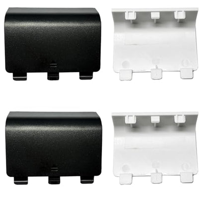 4 Pack Battery Back Cover for Xbox Series X/S Controller [NOT for Xbox One, NOT for Xbox One X/S],Replacement Battery Back Shell Covers Compatible with Series S, Series X Controller (Black&White) - color: Black&White