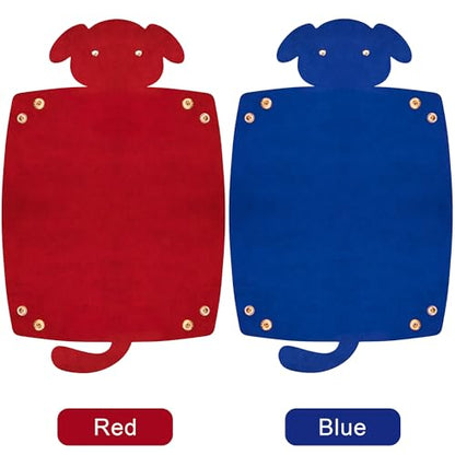 SIQUK 2 Pieces Dog Dice Tray Folding Dice Rolling Trays PU Leather Scroll Dices Holder Storage for D&D RPG Games (Blue, Red) - color: Blue, Red