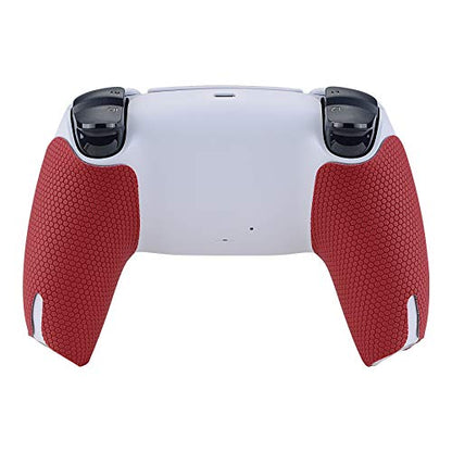 eXtremeRate PlayVital Red Anti-Skid Sweat-Absorbent Controller Grip for ps5 Controller, Professional Textured Soft Rubber Pads Handle Grips for ps5 - color: Red